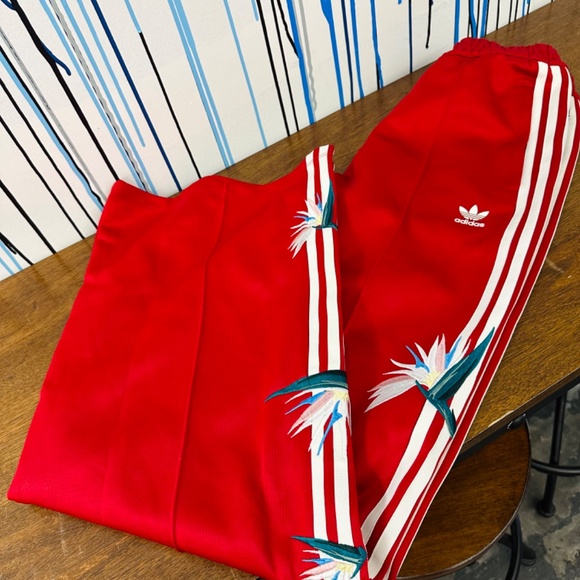 Adidas X Thebe Magugu Embroidered Detail Wide Leg Track Pants Size XS - Picture 13 of 13